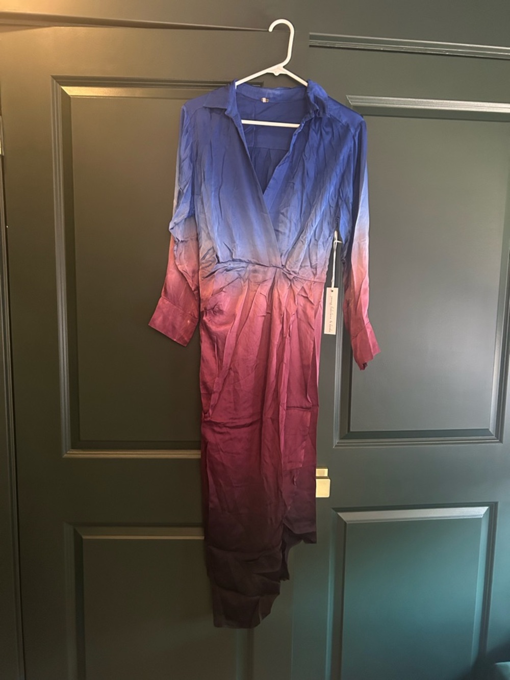 YFB Ombre Blue to Purple Wrap-Style Dress